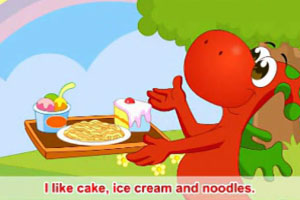 I like cake, ice cream and noodles.