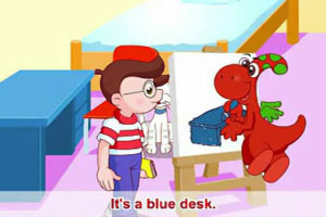 It's a blue desk.