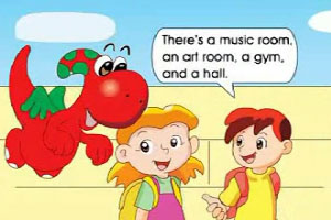There's a music room, an art room, a gym, and a hall.
