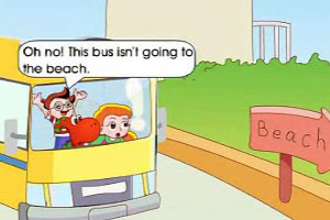 Oh no! This bus isn't going to the beach.