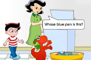 Whose blue pen is this?